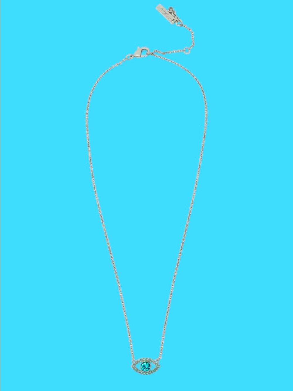 Kurt Geiger Silver Necklace with Blue Evil-Eye - Picture 4 of 4